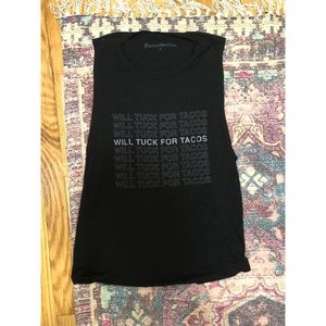 Barre Socks muscle tank “Will tuck for tacos”